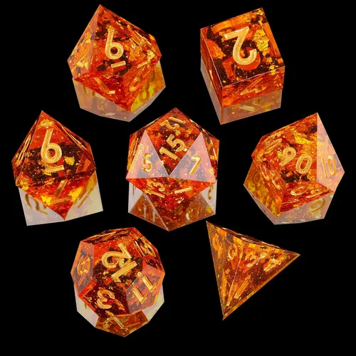 Vista 42 de Mini Planet RPG DND - Juego de mesa poliédrico de resina de borde afilado de Dungeons and Dragons, hecho a mano, 7 piezas (dinosaurio 3D)