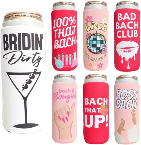 Vista 17 de Coozies Temáticas de los Años 70 - Regalo Genial para Cualquier Disco - Material de Neopreno Premium - Paquete de 6