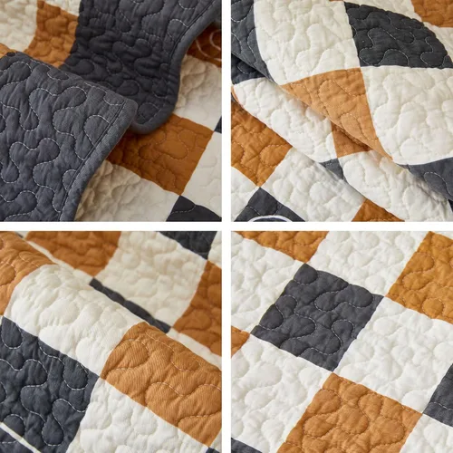 Vista 75 de vctops - Funda de sofá de Navidad a cuadros Buffalo Check de algodón, fundas de sofá seccional acolchadas de patchwork, funda de sofá antideslizante