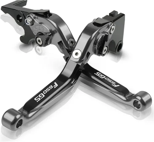 Vista 10 de Accesorios CNC para motocicleta, ajustable, plegable, extensible, con logotipo, palancas de embrague de freno para BMW F650GS F650 GS F 650 GS Negro