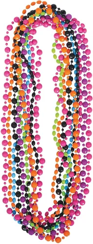 Vista 2 de Amscan Cuentas de plástico retro para fiesta, 30 pulgadas, accesorio vibrante para disfraz, mejor accesorio de cabina de fotos y recuerdo de fiesta