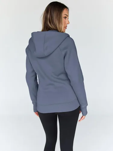Vista 38 de Trendy Queen Sudaderas con capucha y cremallera para mujer, chaquetas de vellón, talla extragrande, moda de otoño e invierno
