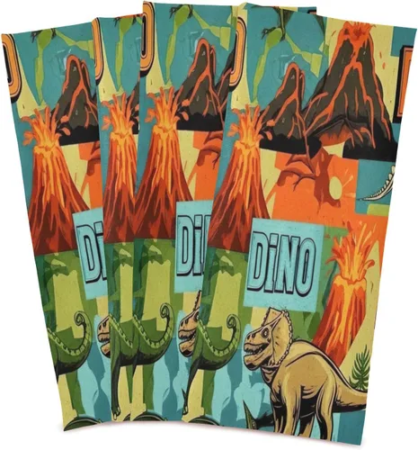 Vista 2 de Retro Dinosaur S Dish Towels Set, 28x18 Decorative Polyester Hand Towels