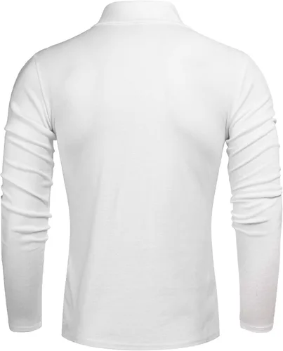 Vista 3 de Poriff - Suéter de cuello alto para hombre, ajustado, ligero, básico, sin botones, de manga larga, de estilo informal