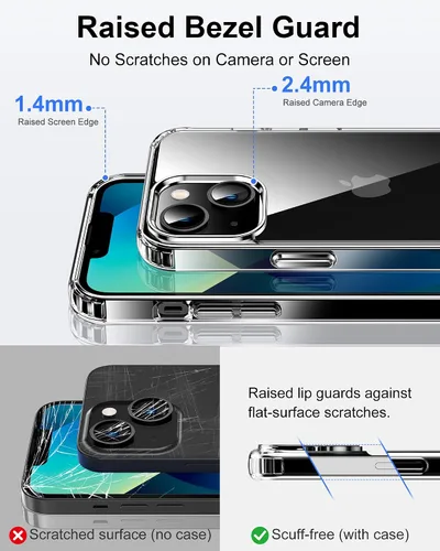 Vista 445 de HOOMIL Funda para iPhone 7 Plus/iPhone 8 Plus de 5.5 Pulgadas, sin amarillamiento, protección contra caídas, cubierta trasera dura transparente