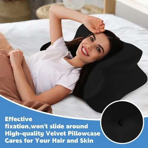 Vista 4 de BALAPET 2 Piezas de Funda de Almohada Cervical de Terciopelo, Funda de Almohada de Elasticidad Suave para Almohada Cervical Ergonómica, Fundas