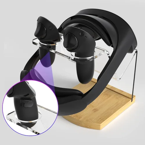Vista 2 de VR Stand Accessories Compatible with Quest Meta Quest Pro Acrlic Display Holder for Touch Controllers Accessories