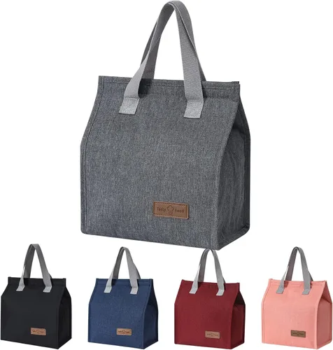 Vista 14 de Bolsa de almuerzo aislada, bolsa de lonchera, bolsa de almuerzo reutilizable, bolsa de almuerzo aislada para mujeres, hombres, trabajo, oficina