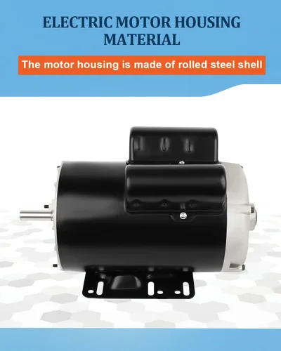 Vista 6 de Motor eléctrico de 5HP 3450 RPM, compresor de aire monofásico,5/8 "Diámetro del eje laminado de acero Shell 60 HZ,208V-230V