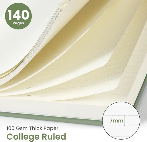 Vista 2 de Cuaderno rayado en espiral para mujeres y hombres, 140 páginas, cuaderno de tapa dura con rayas universitarias para trabajo y toma de notas, diarios