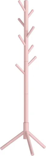 Vista 10 de VASAGLE Perchero de Madera Maciza, Perchero de Pie en Forma de Árbol con 8 Ganchos, 3 Opciones de Altura, para Ropa, Sombreros, Bolsos, Sala