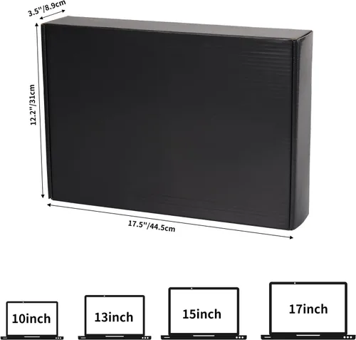 Vista 2 de CRUGLA 1 caja de envío para laptop con espuma acolchada, se adapta a la Negro