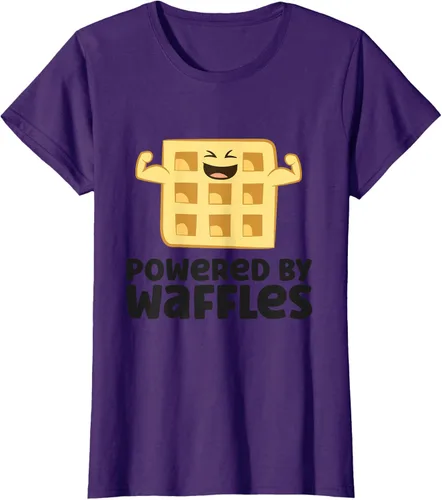 Vista 10 de Camiseta de gofres para el desayuno con diseño de gofres, Blanco, S
