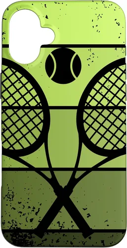 Vista 23 de Raqueta de jugador de tenis con cancha de pelota de tenis Vintage Retro Case para iPhone 17