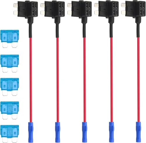 Vista 7 de ZOOKOTO Paquete de 5 fusibles adaptador de grifo de 12 V con fusible de cuchilla ATO ATC estándar de 10A APR ATO ATC para coches, camiones y barcos