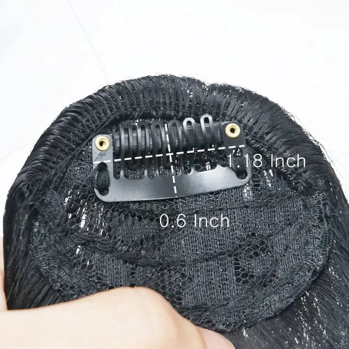Vista 8 de Flequillo Clip de pelo sintético flequillo flequillo flequillo clip en extensiones de cabello en flecos frontal natural curvado plano limpio bang