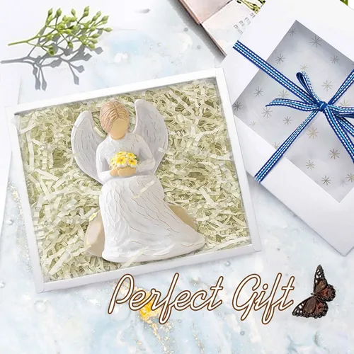 Vista 6 de JEPELUS Estatuas y figuras de ángel de la guarda, ramo de mano, figuras de ángel de resina, estatuas de regalo para mujeres, madre, abuela