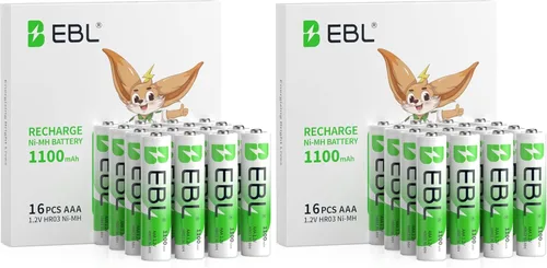 Vista 13 de EBL Baterías AAA recargables (16 unidades) Ready2Charge 1100mAh 1.2V Batería Ni-MH