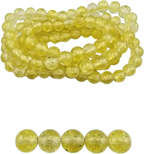 Vista 51 de DandS ltd Cuentas de cristal agrietadas para la fabricación de joyas, champán, pulseras vibrantes de bricolaje, collares, aretes, suministros