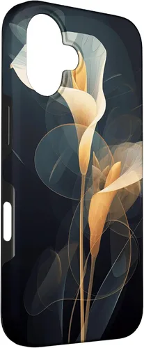 Vista 3 de Elegant Minimalist Calla Lily Abstract Dots Lines Background Case for iPhone 16