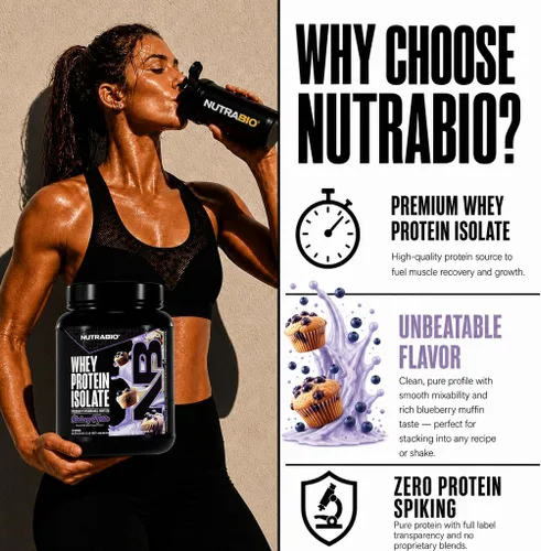 Vista 4 de NutraBio - 100% Aislado de proteína de suero de leche
