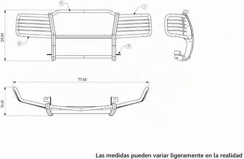 Vista 3 de Black Horse Off Road Rejilla Guard-17GT23MA