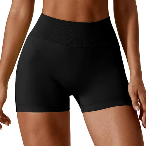Vista 2 de Pantalones cortos de gimnasio para mujer, sin costuras, con levantamiento de glúteos, pantalones cortos de entrenamiento para yoga, pantalones
