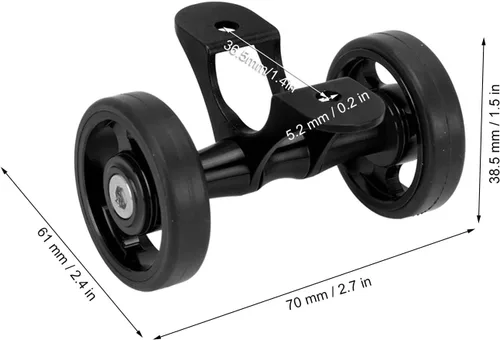 Vista 4 de Zunate Easywheel - Ruedas traseras dobles para bicicleta plegable Brompton, montaje de rodillo de extensión de guardabarros de bicicleta, aleación