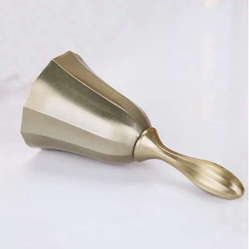 Vista 3 de Alnicov Campana de mano, campana de llamada, campana de boda, campana de cena, campana de aula, bronce mate