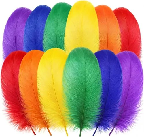 Vista 7 de Maysing 500 plumas de pavo coloridas para Acción de Gracias, 2 a 5 pulgadas, plumas de colores para otoño, Acción de Gracias, vacaciones