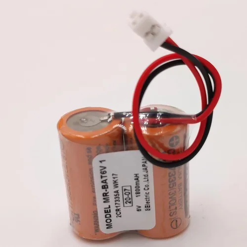 Vista 4 de (2 piezas) MR-BAT6V1 2CR17335A WK17 6V 1800mAh PLC batería para J4 servo PLC batería con enchufe