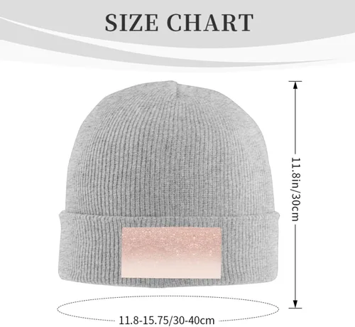 Vista 3 de Rose Gold Faux Glitter Fashionable Adult Knitted Cap,Casual Cap for Men and Women,for Outdoor Leisure Activities