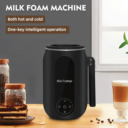 Vista 4 de Espumador de leche eléctrico y vaporizador, vaporizador de leche eléctrico 4 en 1, espumador de leche y calentador de 15.2 fl oz, máquina automática