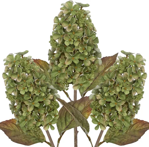 Vista 8 de Hollyone 3PCS Fall Brown Cone Hydrangeas Artificial Flowers Fake Fall Decor