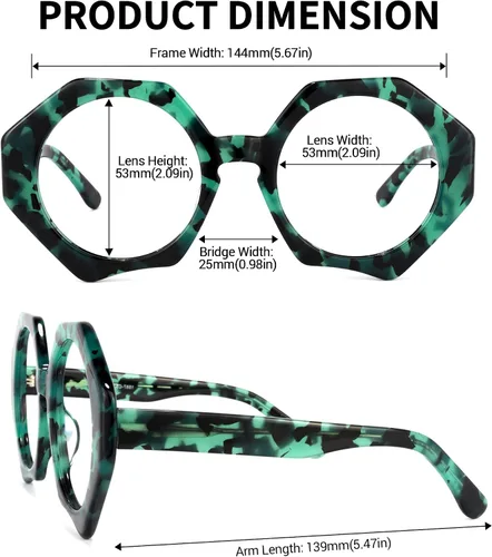 Vista 3 de Zeelool Gafas geométricas de gran tamaño con bloqueo de luz azul, gafas de moda para mujer con protección UV400 ZOP01887