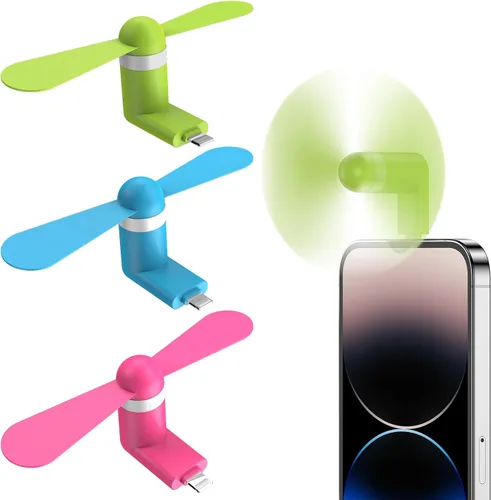 Vista 15 de Paquete de 3 ventiladores portátiles para teléfono celular compatible con iPhone 14/14Pro Max/13/13 Pro Max/12/12 Pro Max/11/11 Pro/11 Pro