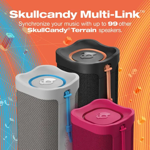 Vista 6 de Skullcandy Terrain XL - Altavoz Bluetooth Inalámbrico IPX7, Altavoz Portátil Impermeable, Batería de 18 Horas, Correa de Muñeca de Nylon, Estéreo