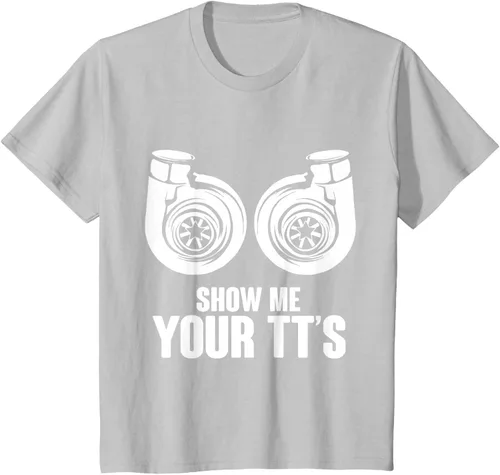Vista 65 de Funny Show Me Your TT's Twin Turbo Car Racing Camiseta, Negro, S