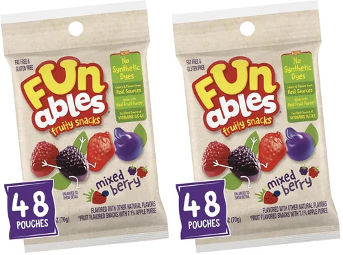 Vista 10 de Bocadillos de fruta Funables, bocadillos de bayas mixtas, paquetes de 2.5 onzas (paquete de 48)