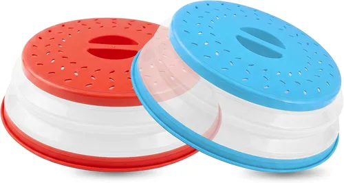 Vista 11 de Paquete de 1 fundas plegables para microondas, cubierta para salpicaduras de microondas para alimentos, diseño que ahorra espacio (10.5 pulgadas)