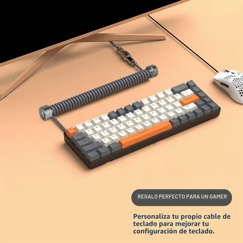 Vista 5 de ATTACK SHARK Bobinadora de cable de teclado en espiral, varilla fija de 7.87 pulgadas, compatible con GunMjo/RK61/EPOMAKER Mix 99% cable USB C Negro