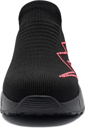 Vista 3 de LARNMERN Zapatos deportivos de punta de acero para mujer, zapatos de trabajo con puntera de seguridad, con amortiguación de aire, zapatos casuales
