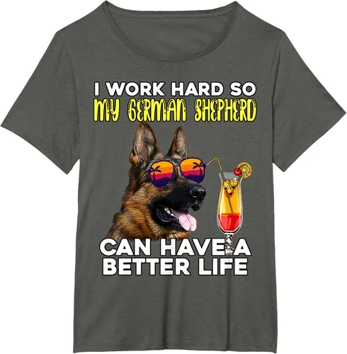 Vista 38 de Camiseta I Work Hard So My German Shepherd Can Have A Better Life Negro