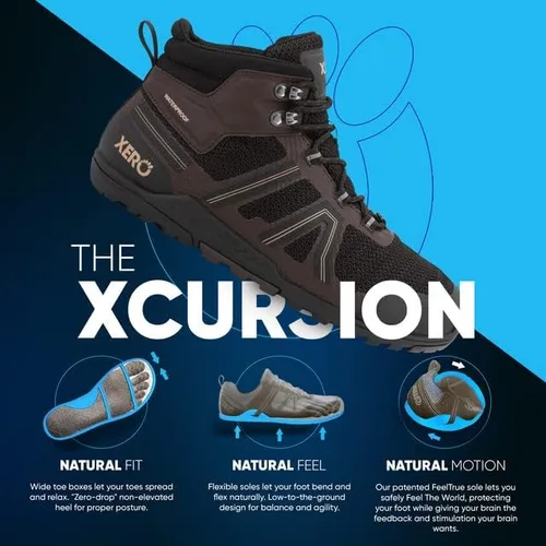 Vista 3 de Xero Shoes Men's Xcursion Fusion - Zero Drop, Fully Waterproof Hiking Boot