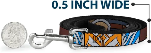 Vista 4 de Buckle-Down Star Wars Correa para mascotas, correa para perro, elementos limitadores de Star Wars The Clone Wars Ahsoka Tano, 4 pies de largo 1.0