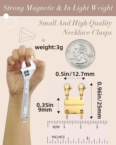Vista 3 de OHINGLT Cierre de collar en capas de oro y plata de 18 quilates separador para capas, múltiples cierres de joyería y cierres para mujer