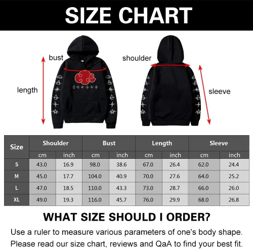 Vista 6 de Ficlwigkis Sudadera con capucha de anime Itachi unisex con anillo y collar para hombres y mujeres