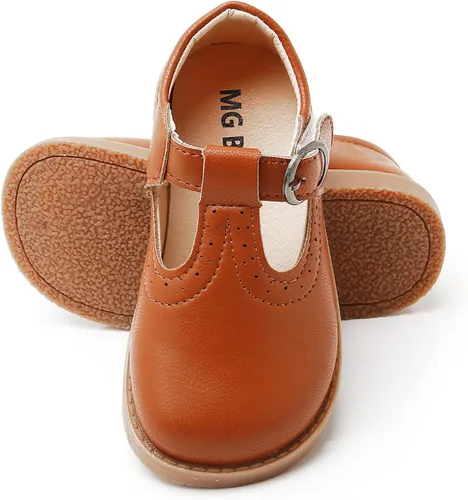 Vista 3 de SOFMUO Zapatos Mary Jane para niña pequeña, zapatos de ballet con lazo para niñas, fiesta, escuela, boda, uniforme de princesa, zapatos de vestir