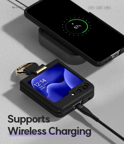 Vista 6 de GOOSPERY Goosepry - Funda con soporte de anillo compatible con Galaxy Z Flip 5, delgada, sólida y resistente, policarbonato duro para protección