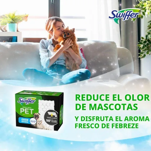 Vista 3 de Swiffer 20 Pack Multi-Surface Pet Dry Cloth Refills for Sweeping and Cleaning Floor, Febreze Fresh